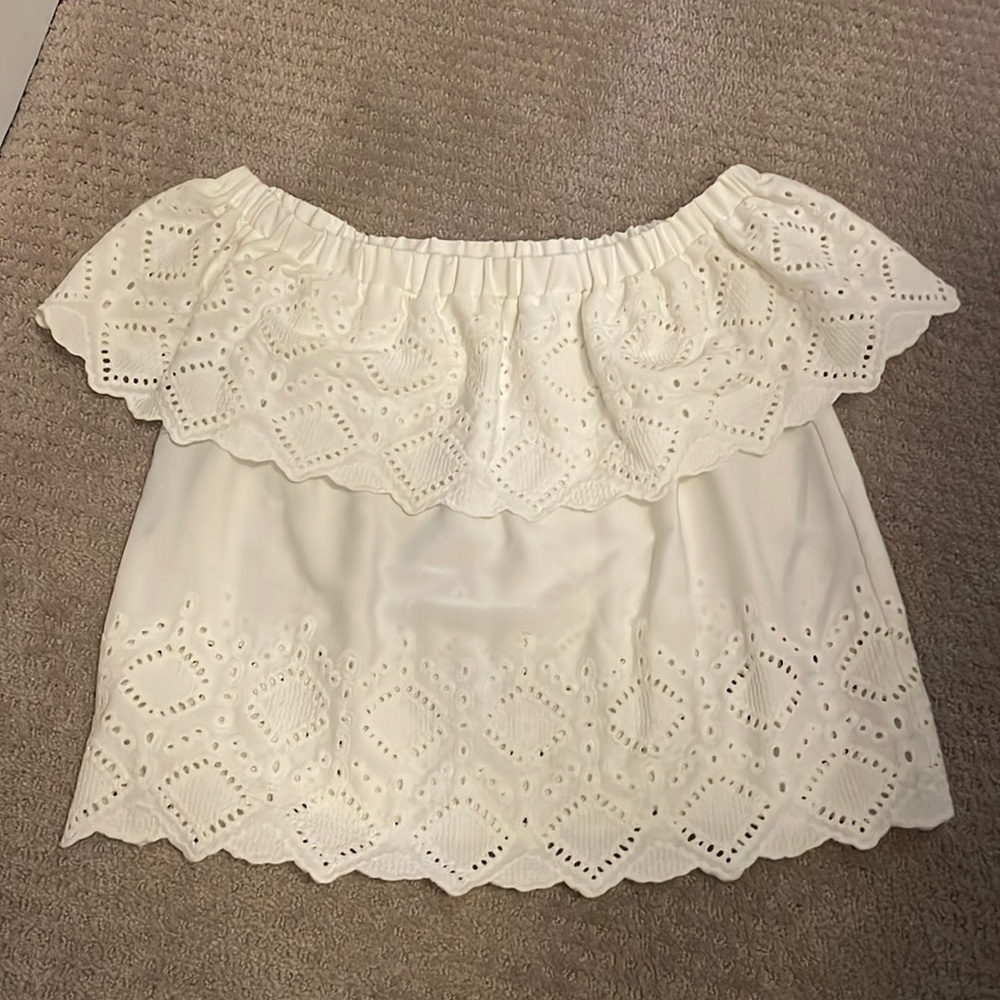 Off shoulder white top